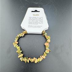 Unakite Chip Bracelet