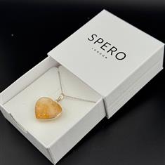 Citrine Heart Silver Necklace
