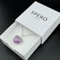 Amethyst Heart Silver Necklace
