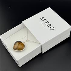 Tigers Eye Silver Heart Necklace