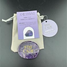 Amethyst Stay Calm Palm Stone