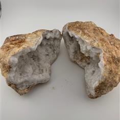 Large Geode Quartz Pair