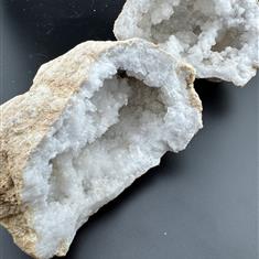 Large Quartz Geode Pair
