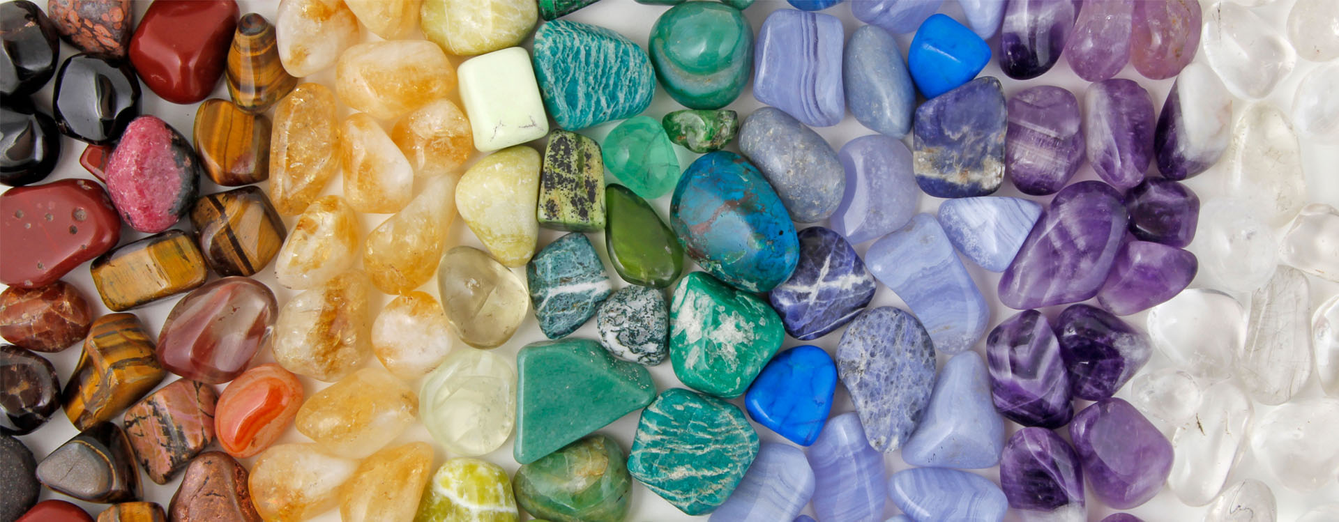 Cambridge Crystals shop display with gemstones and minerals